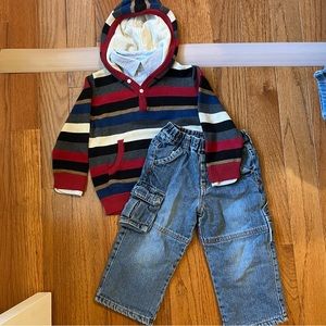 Sweater with fleece lined jeans